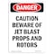 Signmission OSHA Sign, Beware Of Jet Blast Props, 24in X 18in Rigid Plastic, 18" W, 24" L, Portrait OS-DS-P-1824-V-2331 - alternate 1